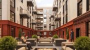 1527 Callowhill Street. Rendering of courtyard resident deck and green roof. Credit: Designblendz Architecture via the Civic Design Review by the Philadelphia City Planning Commission and the Department of Planning and Development.