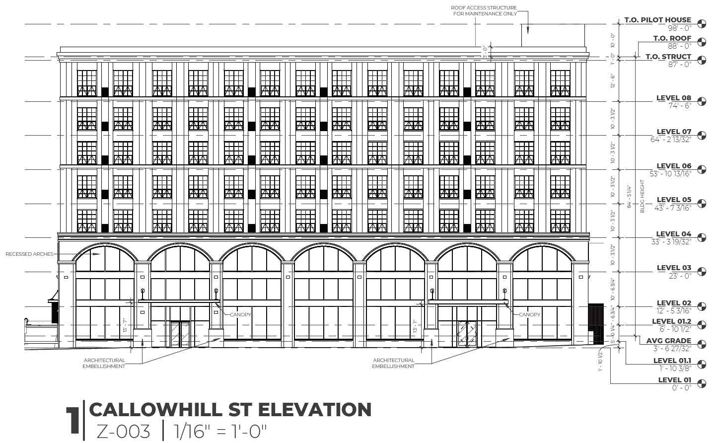 1527 Callowhill Street. Building elevation (Callowhill Street). Credit: Designblendz Architecture via the Civic Design Review by the Philadelphia City Planning Commission and the Department of Planning and Development.