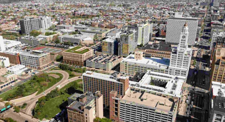 1527 Callowhill Street. Building rendering within its broader urban context. Credit: Designblendz Architecture via the Civic Design Review by the Philadelphia City Planning Commission and the Department of Planning and Development.