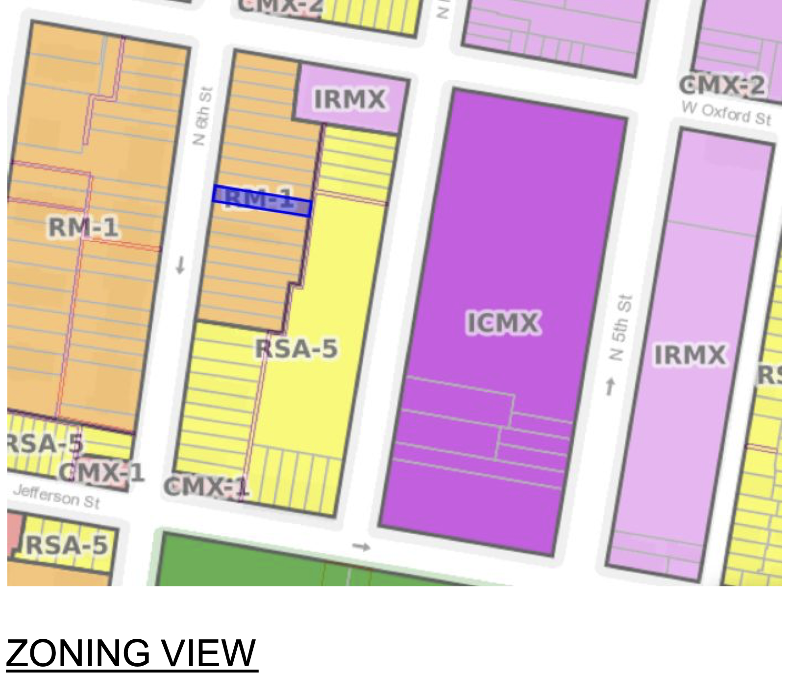 1539-1541 North 6th Street Zoning Map