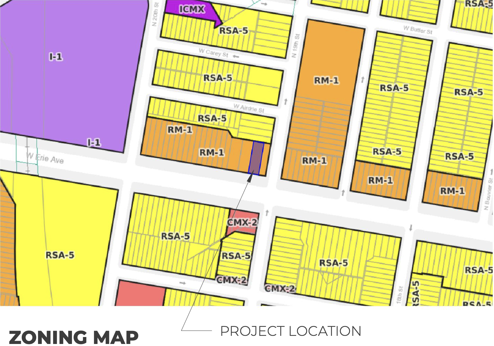 1903 West Erie Avenue Zoning Map