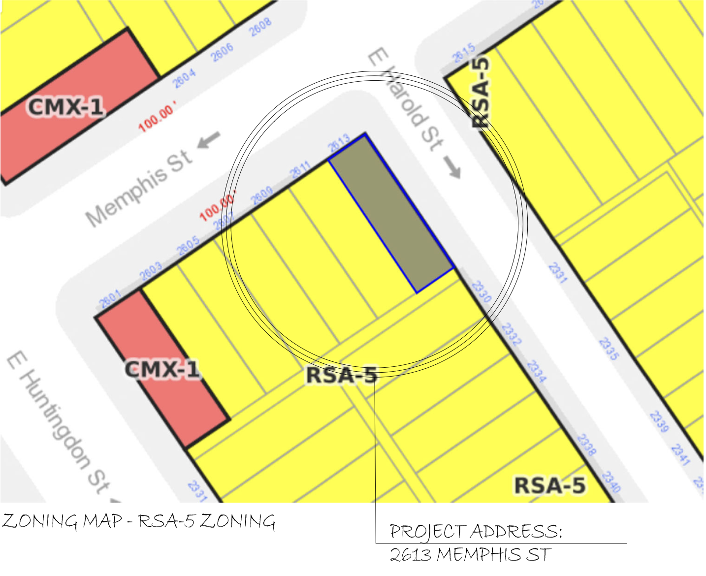 2613 Memphis Street Zoning Map