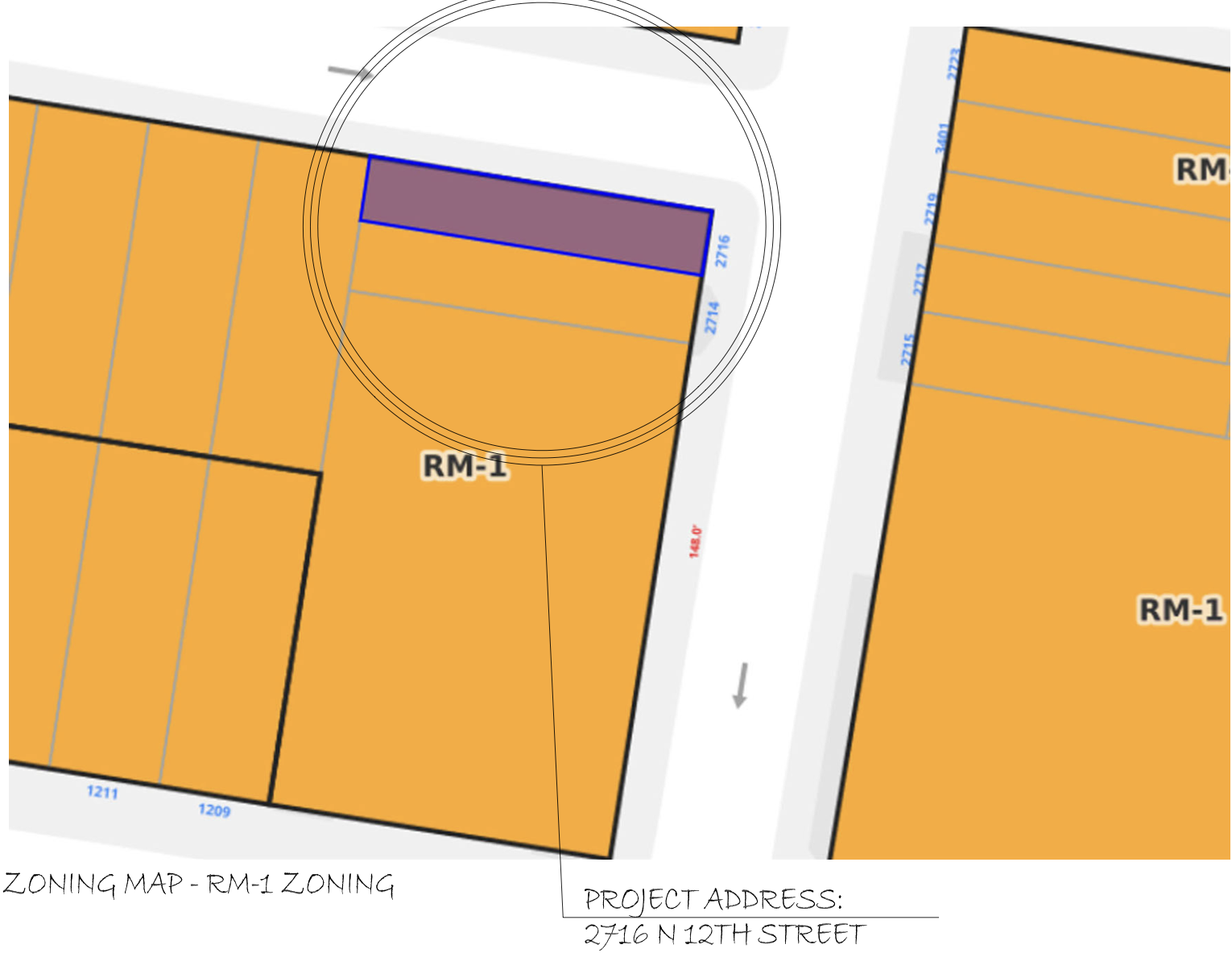 2716 North 12th Street Zoning Map