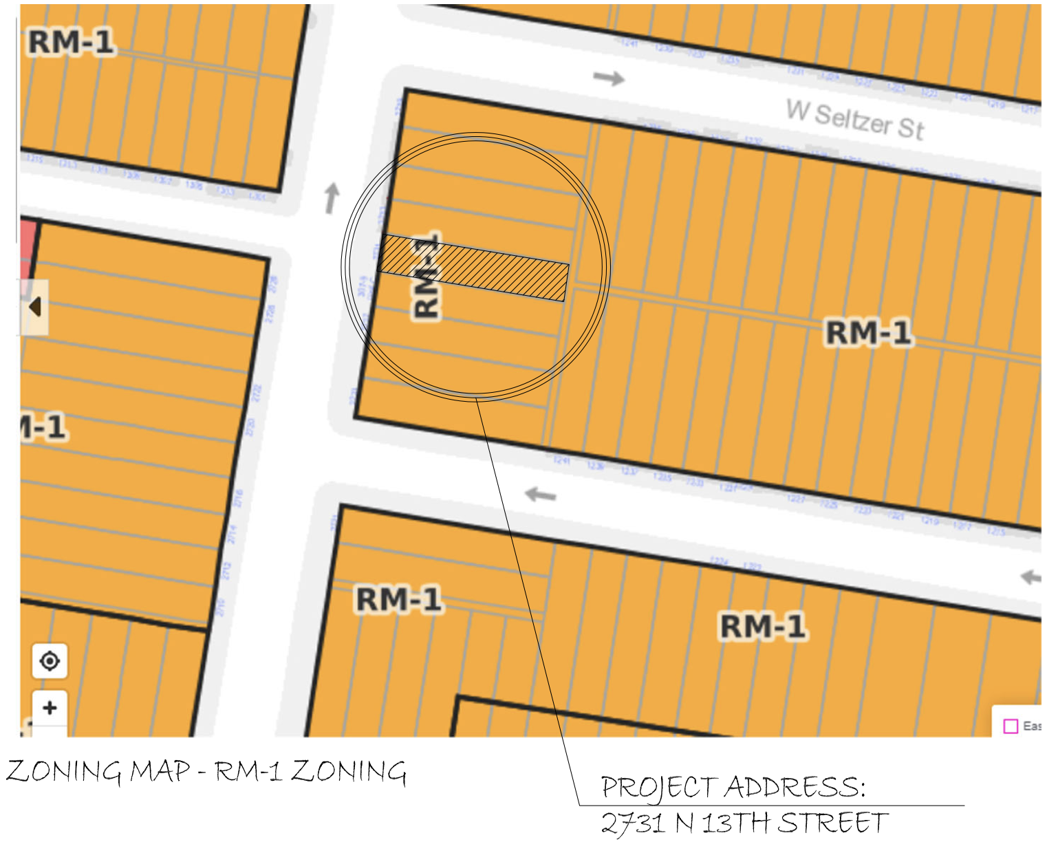 2731 North 13th Street Map