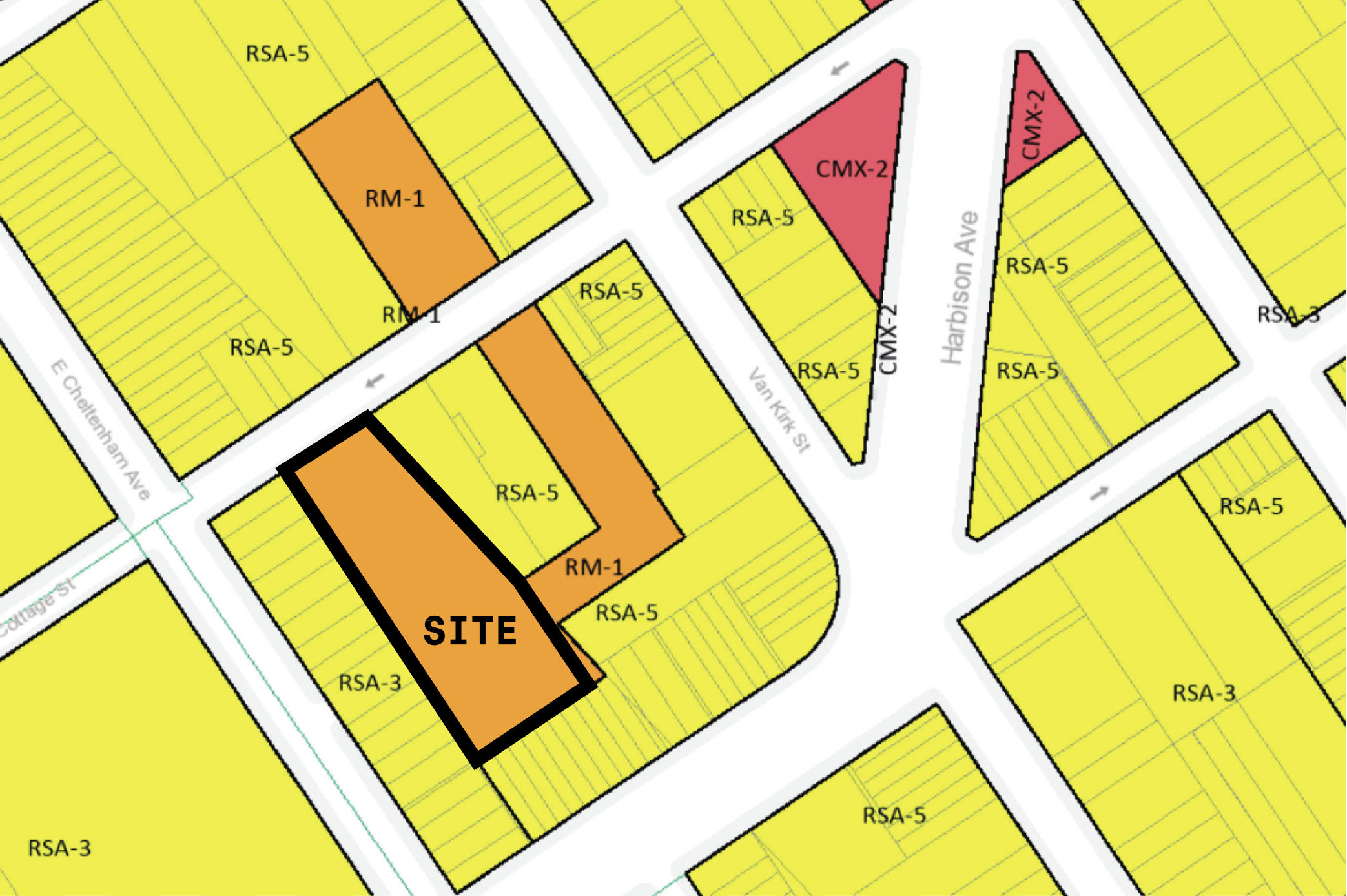 5709 Cottage Street Zoning Map