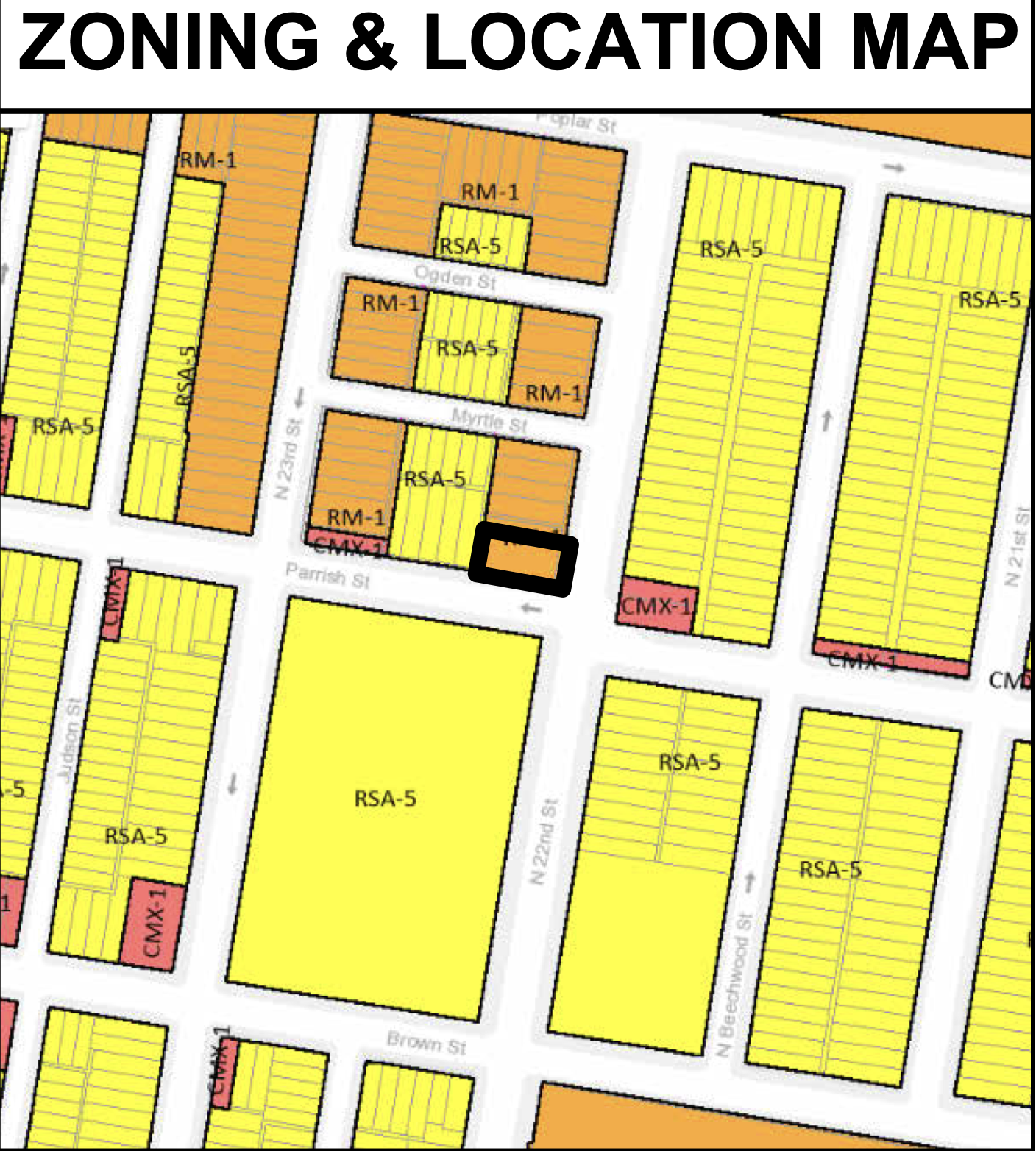 846 North 22nd Street Zoning Map