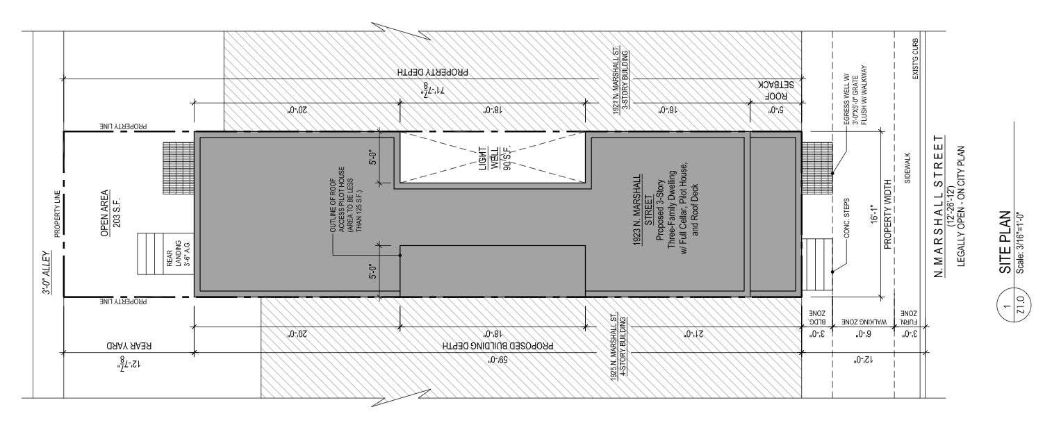 1923 North Marshall Street Site Plan