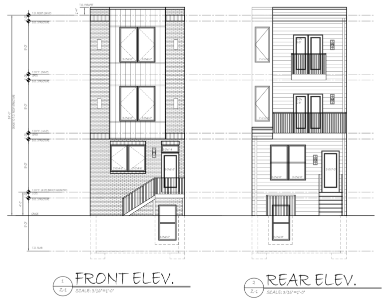 3021 Diamond Street Elevations