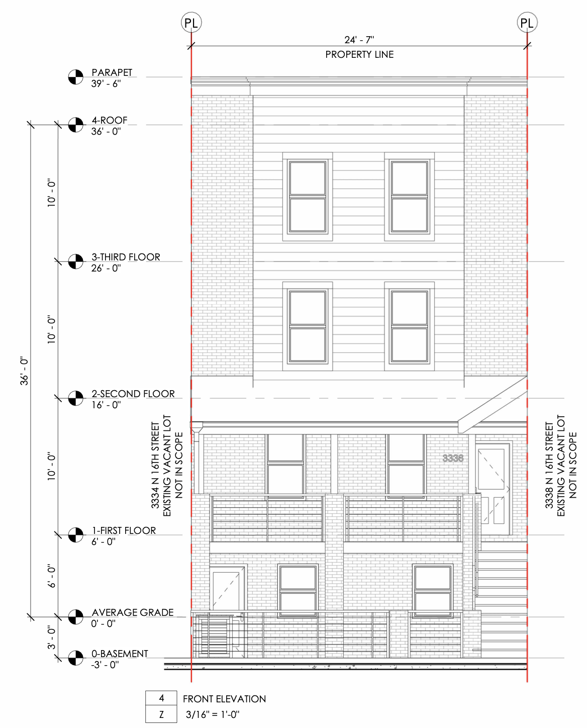 3336 North 16th Street Front Elevation