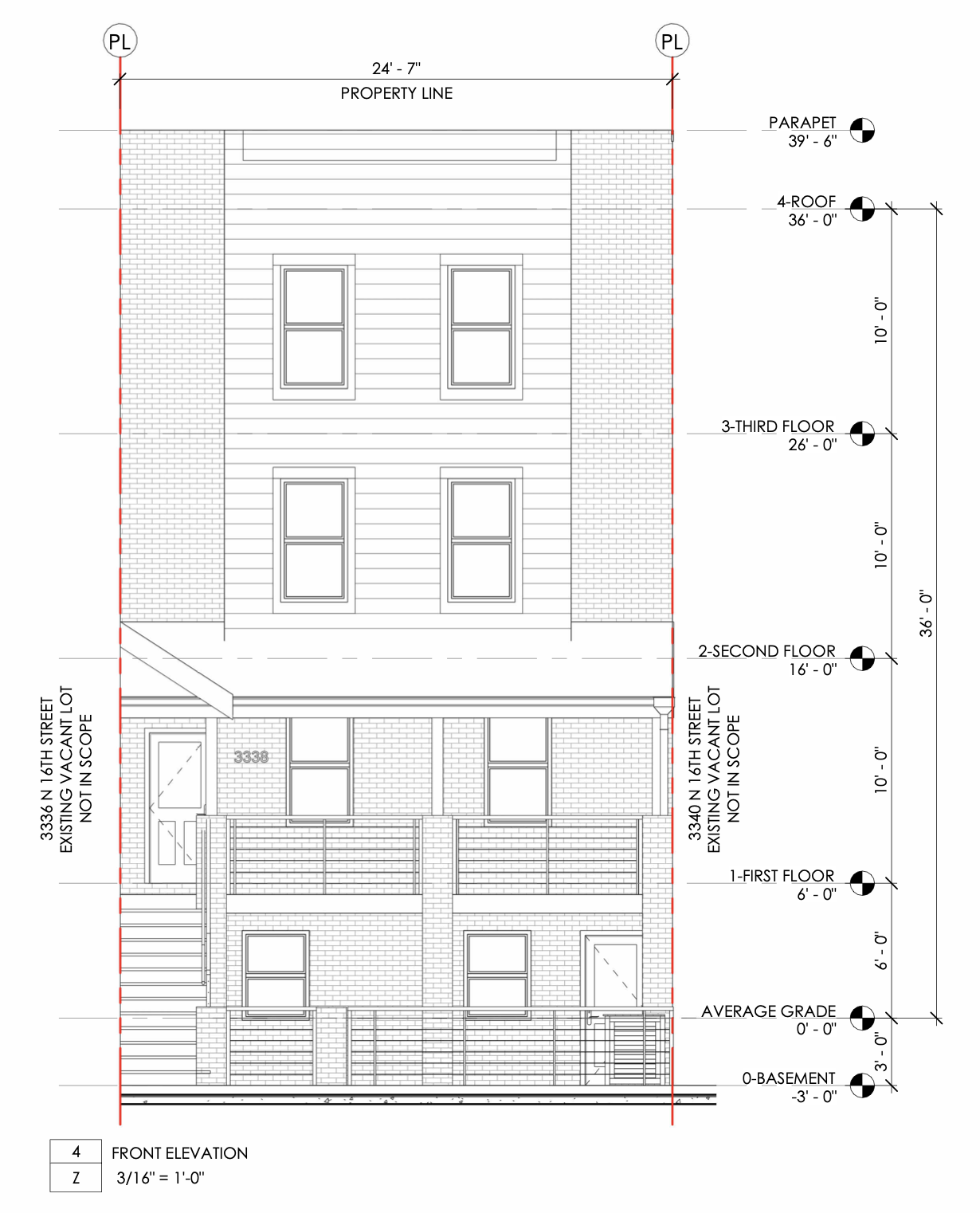 3338 North 16th Street Elevation