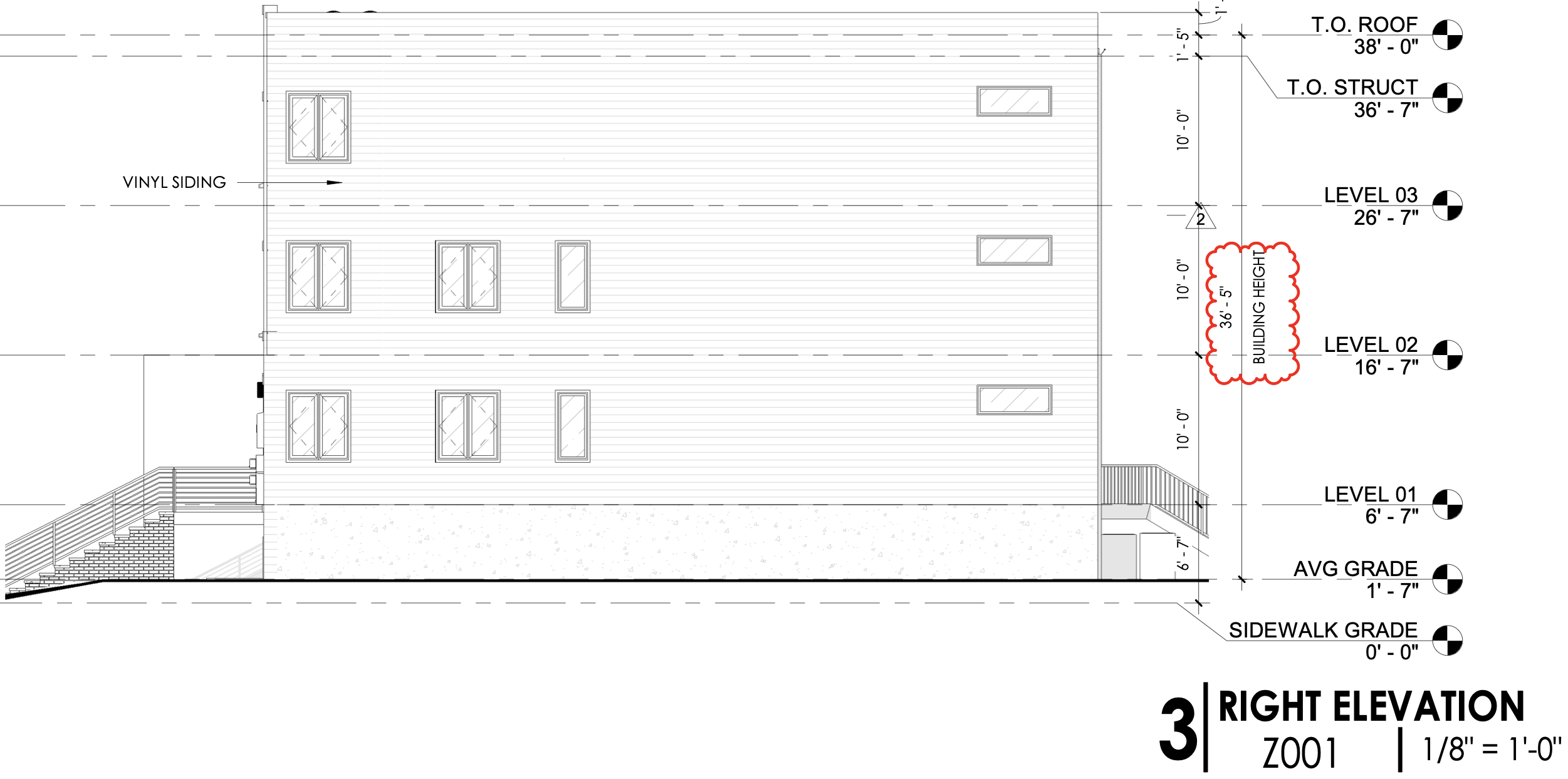 5511 Spruce Street Right Elevation