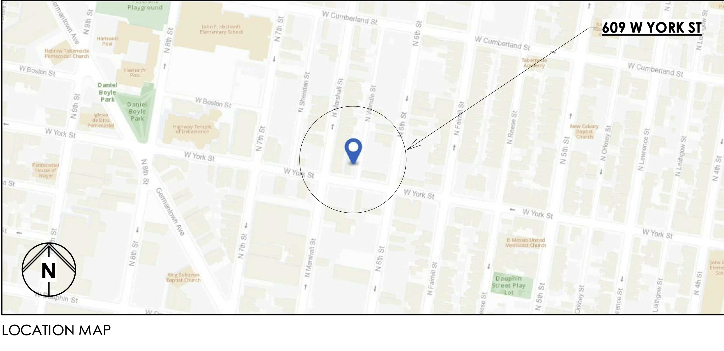 609 West York Street Location