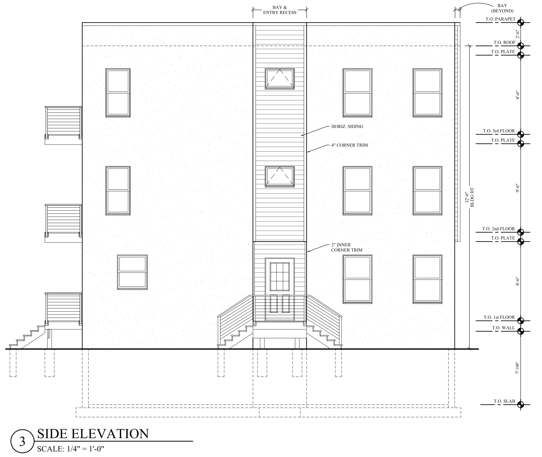 128 East Phil Ellena Street Side Elevation