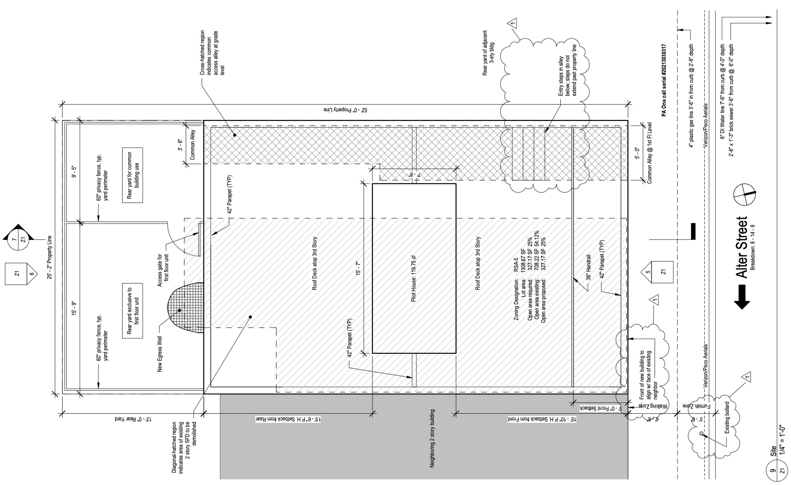 1340-42 Alter Street Site Plan