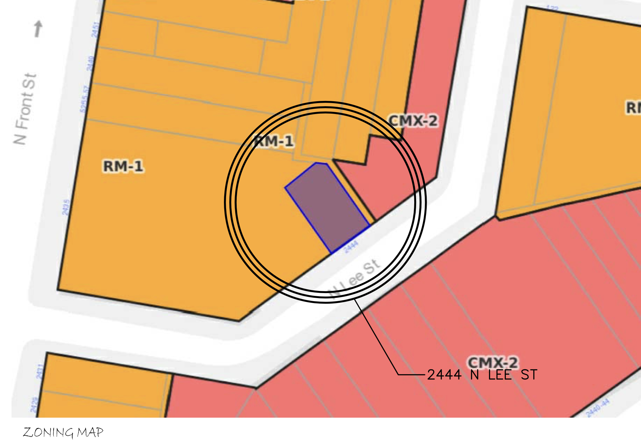 2444 North Lee Street Zoning Map