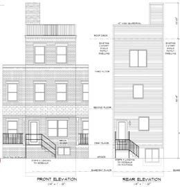 5623 Appletree Street Front and Rear Elevation
