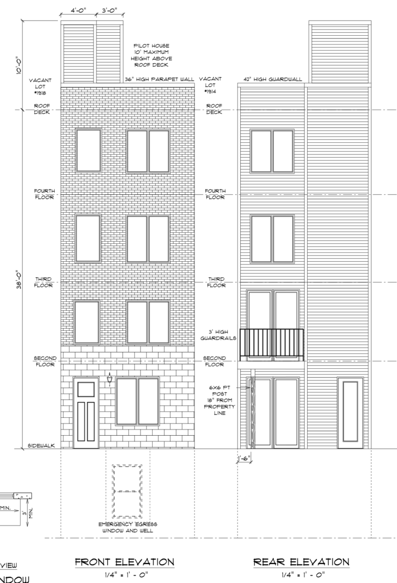 1916 East York Street Elevations