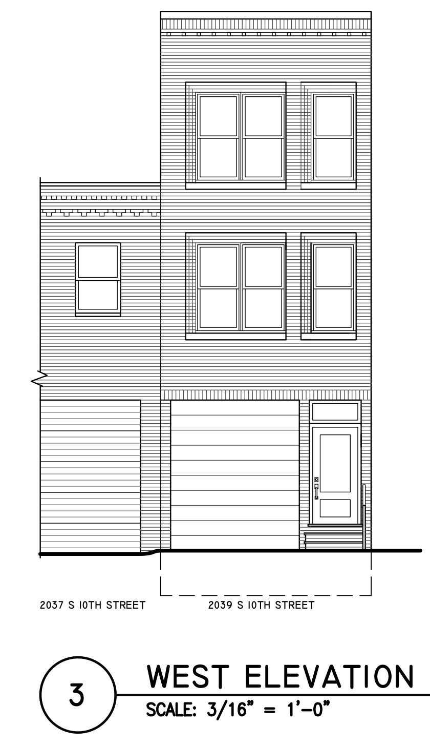 2039 South 10th Street West Elevation